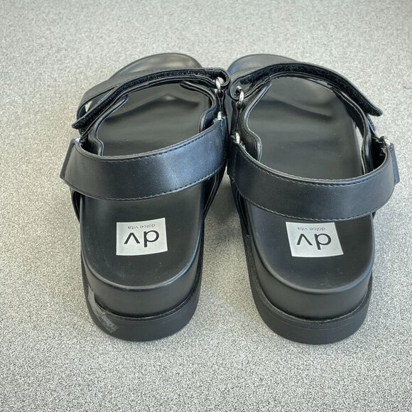 NEW Dolce Vita Argyle Black Platform Sandals Women's Size 10 - Picture 2 of 7